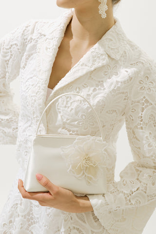 Mini Bag With Floral Detail Ecru
