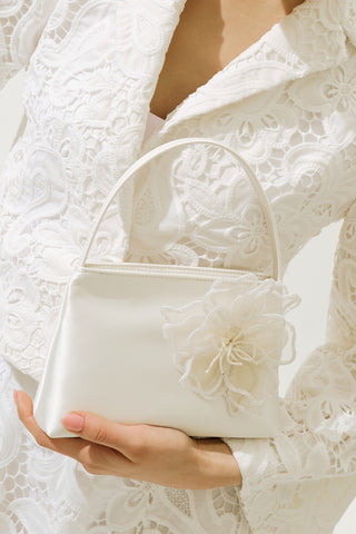 Mini Bag With Floral Detail Ecru