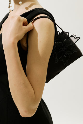 Mini Bag With Floral Detail Black