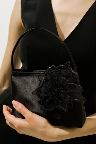 Mini Bag With Floral Detail Black