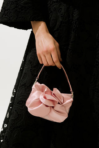 Floral Satin Mini Bag Powder