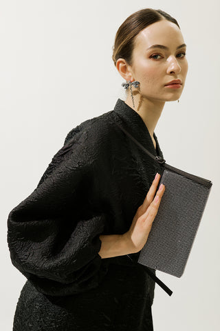 Embellished Baguette Bag Black
