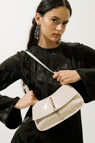 Patent Buckle Bag Cream