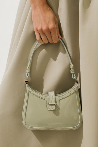 Patent Buckle Shoulder Bag Pistachio