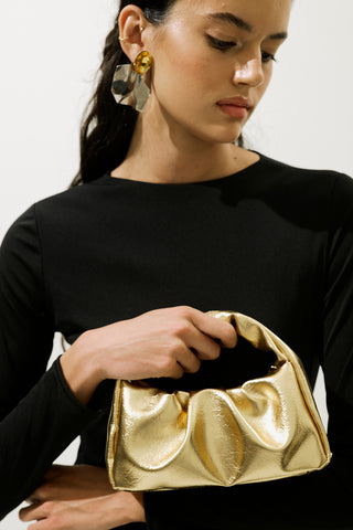 Metallic Finish Clutch Gold