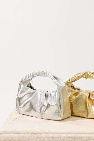 Metallic Finish Clutch Silver