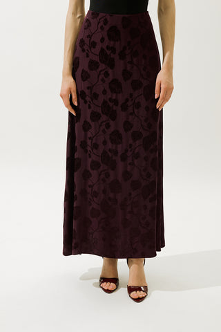 Jacquard Satin Skirt Burgundy