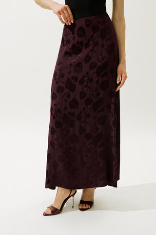 Jacquard Satin Skirt Burgundy