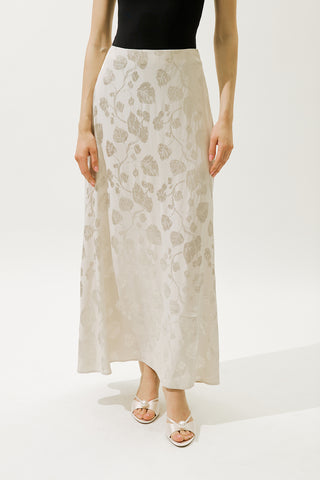 Jacquard Satin Skirt Vanilla
