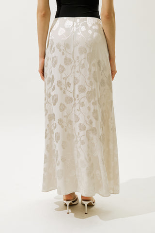 Jacquard Satin Skirt Vanilla