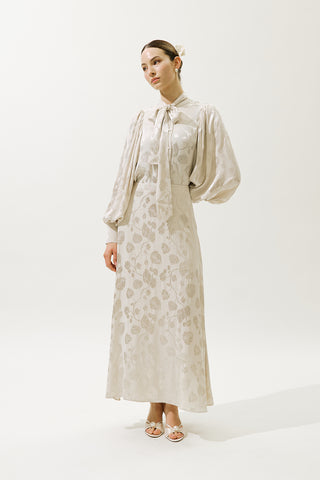 Jacquard Satin Skirt Vanilla