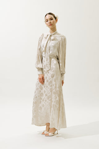 Jacquard Satin Skirt Vanilla