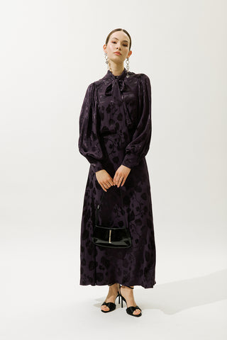 Jacquard Satin Skirt Purple