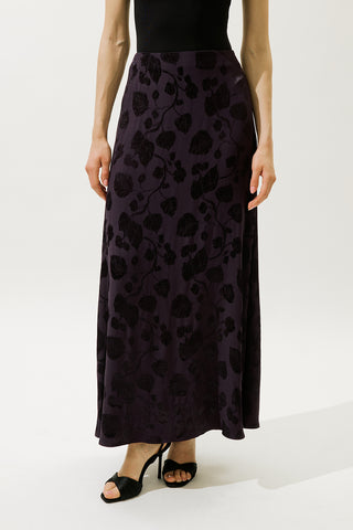 Jacquard Satin Skirt Purple
