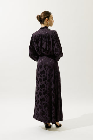 Jacquard Satin Skirt Purple