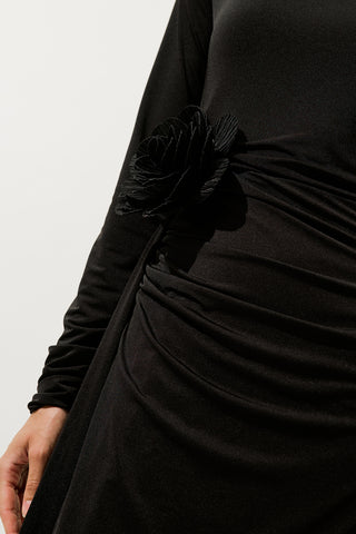 Lora Floral Brooch Black