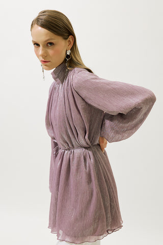 Ruffled Shimmer Tunic Lilac