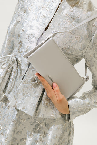 Satin Mini Baguette Clutch Blue