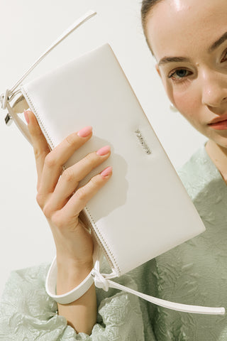 Mini Satin Baguette Bag Ecru