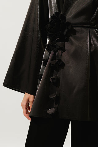Floral Cluster Belt Black