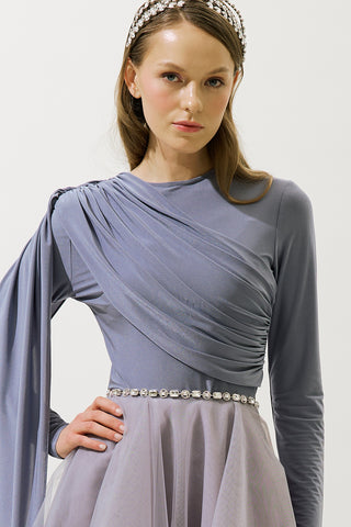 Embellished Evening Belt Silver