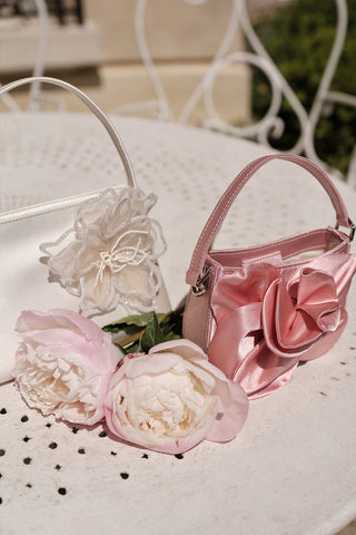 Floral Satin Mini Bag Powder