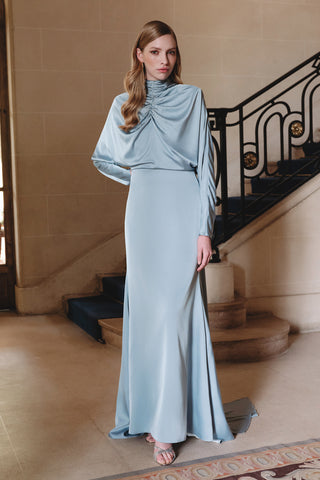 L’Amour Embellished Evening Dress Blue