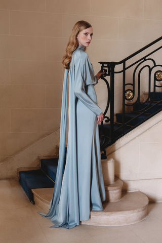 L’Amour Embellished Evening Dress Blue
