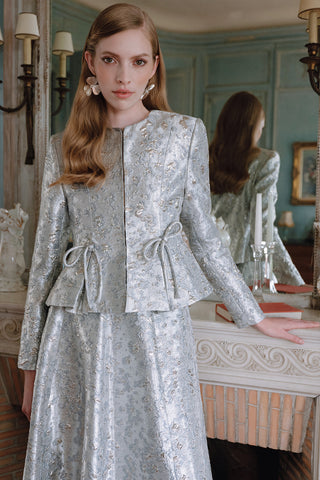 Mary Jacquard Evening Blazer Blue