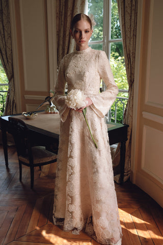 Bridgerton-Inspired Evening Dress Ecru