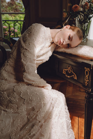 Bridgerton-Inspired Evening Dress Ecru