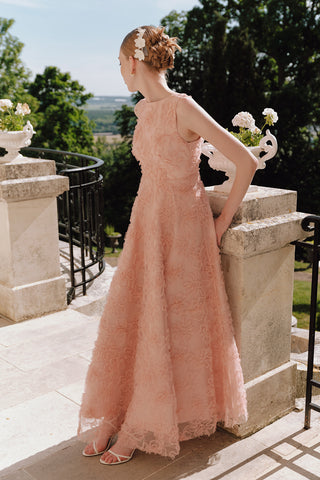 Voluminous Floral Dress Powder