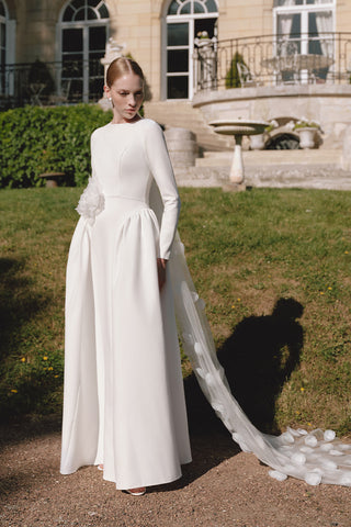 Lora Evening Dress Ecru