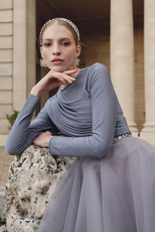 Blouse With Cape Detail Purple