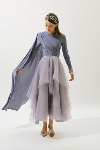 Emilia Tiered Tulle Skirt Lilac
