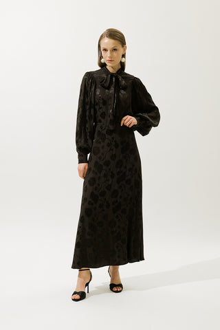 Jacquard Satin Shirt Brown