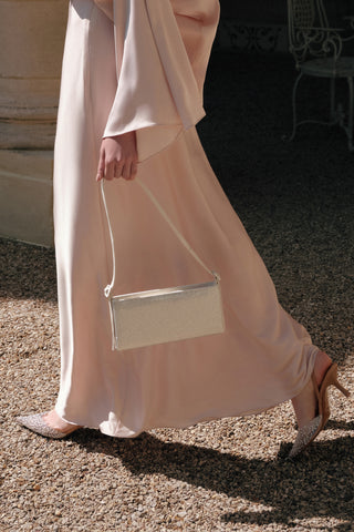 Embellished Baguette Bag Silver