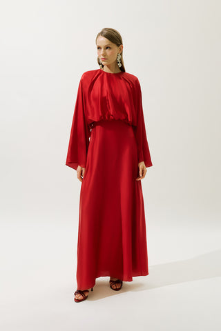 Adele Satin Evening Dress Red