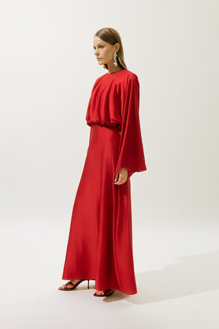 Adele Satin Evening Dress Red