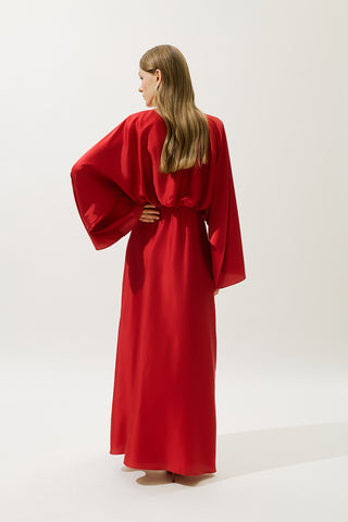 Adele Satin Evening Dress Red