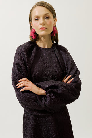 Jacquard Organza Evening Dress Purple