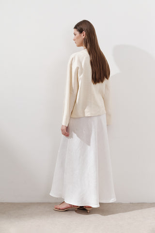 Single-Button Linen Blouse Vanilla