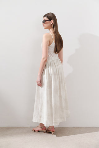 Lightweight Patterned Cotton Skirt Beige