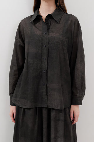 Lightweight Patterned Cotton Shirt Anthracite