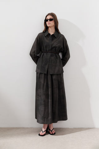 Lightweight Patterned Cotton Shirt Anthracite