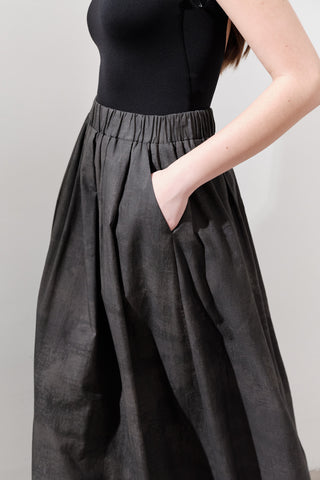 Lightweight Patterned Cotton Skirt Anthracite