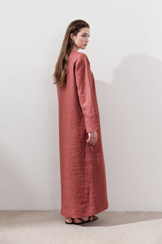 Linen Tie Detail Dress Tile