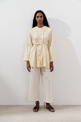 Linen Darted Tunic Yellow