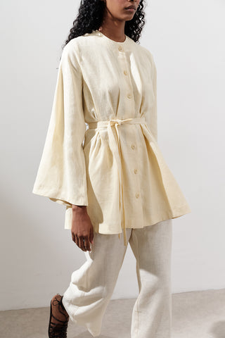 Linen Darted Tunic Yellow