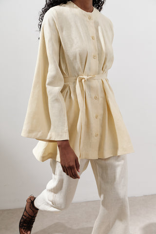 Linen Darted Tunic Yellow